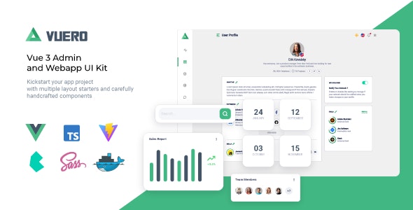 Vuero v2.7.0 - VueJS 3 Admin and Webapp UI Kit