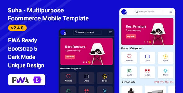 Suha v2.4.0 - Multipurpose Ecommerce Mobile HTML Template