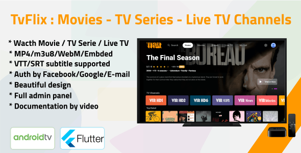 TvFlix v1.1 - Movies - TV Series - Live TV Channels for Android TV