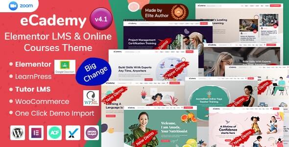 eCademy v4.9 - Elementor LMS & Online Courses Theme