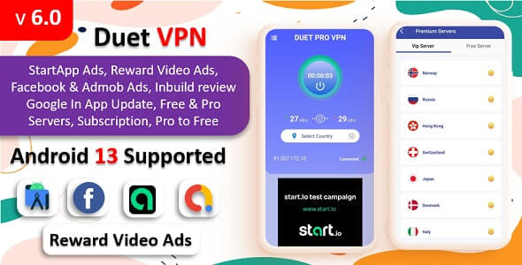 Duet Pro VPN App v6.0 - Secure VPN App & Fast VPN