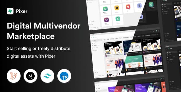 Pixer v4.1.0 - React Laravel Multivendor Digital Marketplace