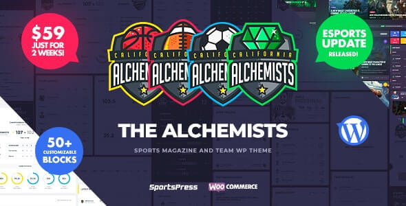 Alchemists v4.4.4 - Sports, eSports & Gaming Club and News WordPress Theme