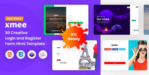 Xmee v1.0 - Login and Register Form Html Templates