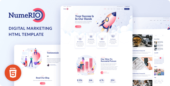 Numerio v1.0 - Digital Marketing Landing Page HTML Template