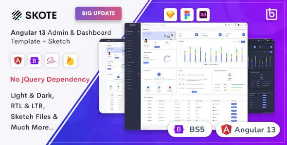 Skote v3.3.0 - Angular 13 Admin & Dashboard Template + Sketch