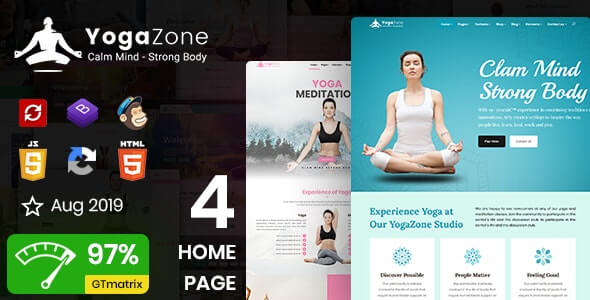 YogaZone v1.0 - Yoga, Fitness & Meditation Mobile Responsive Bootstrap Html Template