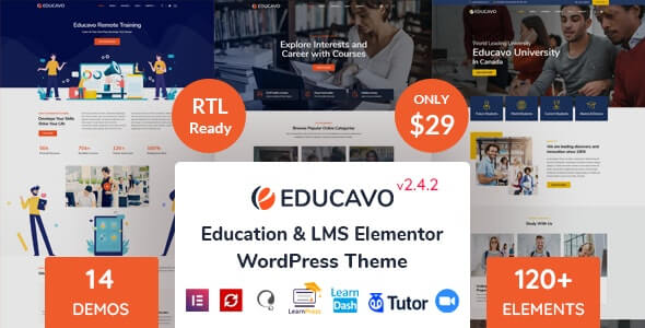 Educavo v2.6 - Online Courses & Education WordPress Theme