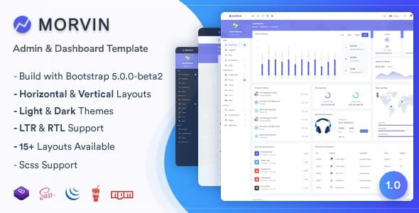 Morvin v1.0 - Admin & Dashboard Template