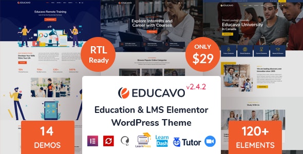 Educavo v3.0.4 - Online Courses & Education WordPress Theme