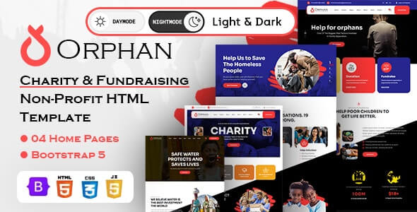 Orphan - Charity and Fundraising Non-Profit HTML Template