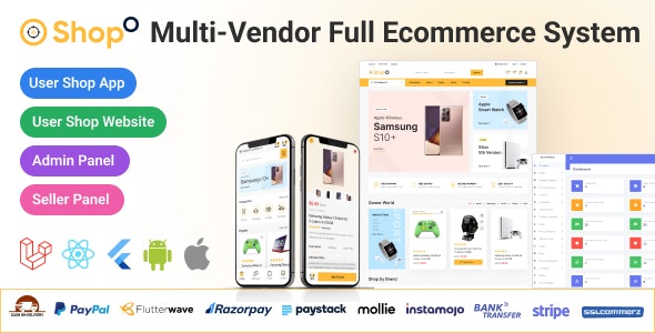 Shopo eCommerce v3.7.0 - Multivendor eCommerce Flutter App with Admin Panel & Website