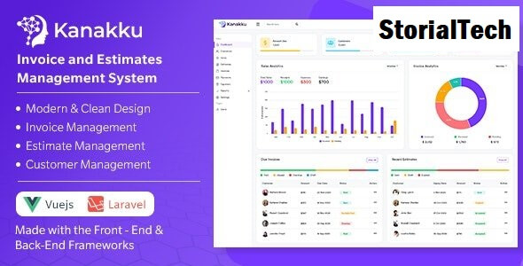 Kanakku v1.2 - Invoice and Estimates Management System - (Frontend - Vuejs + Backend - Laravel)