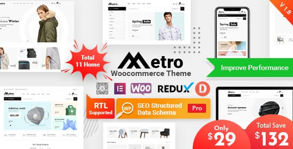 Metro v1.8.6 - Minimal WooCommerce WordPress Theme