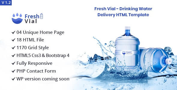 Fresh Vial v1.2 - Drinking Mineral Water Delivery Bootstrap4 HTML5 Template