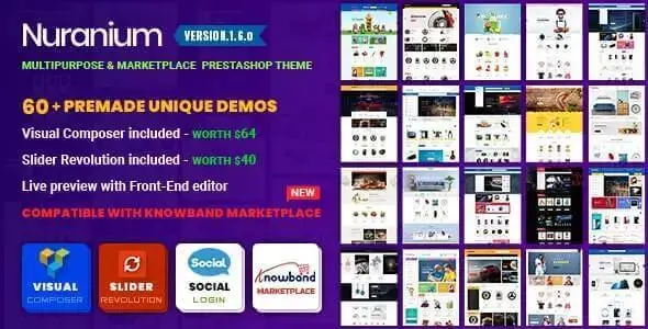 Nuranium v1.6.0 - Multi-Purpose Marketplace Prestashop 1.7 Theme ( Compatible Knowband Marketplace )