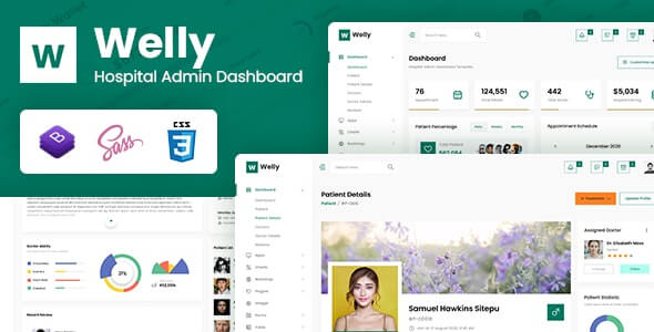 Welly v1.0 - Hospital Admin Dashboard Bootstrap HTML Template