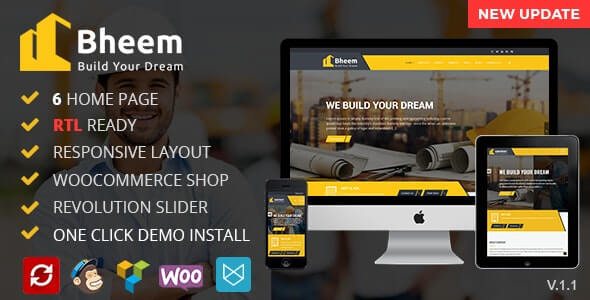 Bheem v1.6 - Construction Industry Agency WordPress Theme with RTL Ready