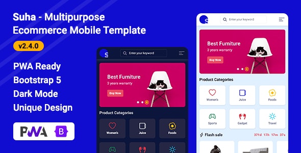 Suha v2.6.0 - Multipurpose Ecommerce Mobile HTML Template