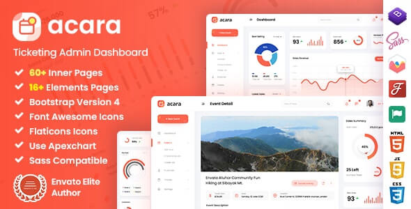 Acara v1.0 - Ticketing Admin Dashboard Bootstrap HTML Template