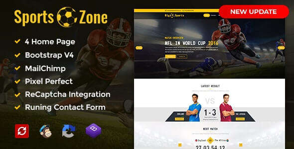 SportsZone v1.0 - Sports Club, New & Game Magazine Mobile Responsive Bootstrap HTML Template